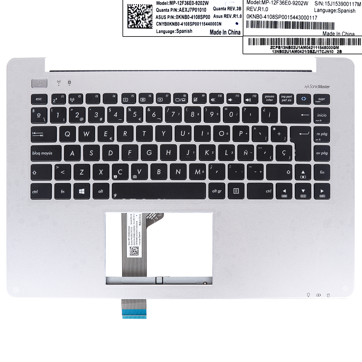 Picture of New Replacement Laptop Keyboard For  ASUS S451 S451L S451LA V451L S451LD Laptop Palmrest SP Keyboard without Touchpard SP Layout